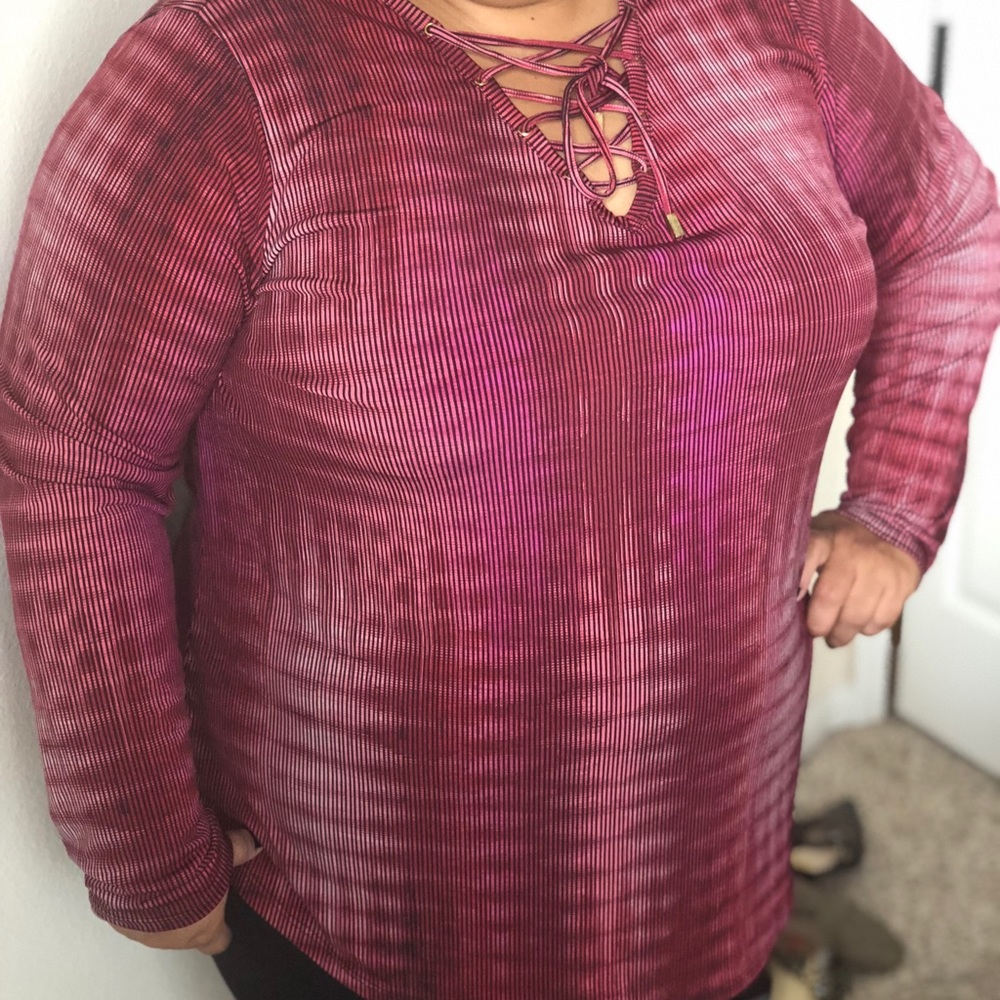 Lace Up Long Sleeve Top